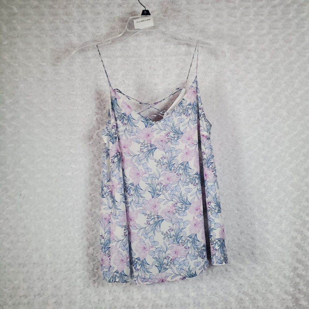 Vince Camuto Floral Print Sleeveless Cami Blouse Top Size S